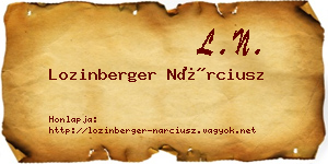 Lozinberger Nárciusz névjegykártya